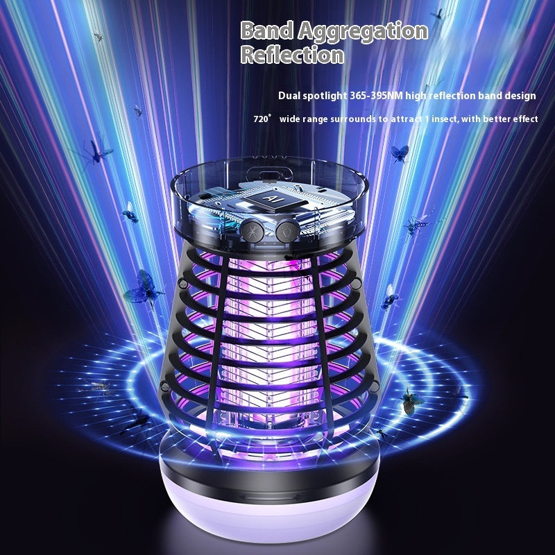 2in1 Mosquito Killer Lamp Electric Fly Catcher USB Rechargeable Electric Mosquito Swatter Electric Fly Trap With Night Light