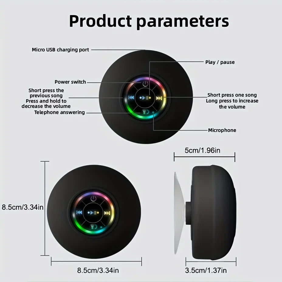 Waterproof Wireless LED Bluetooth Speaker