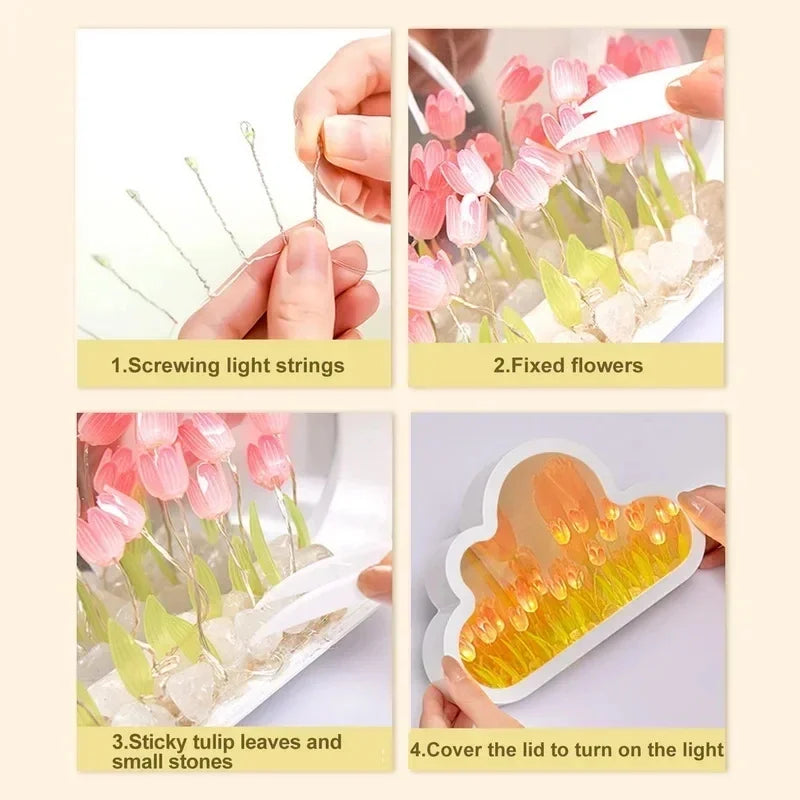 DIY Tulip Flower Garden Light Box