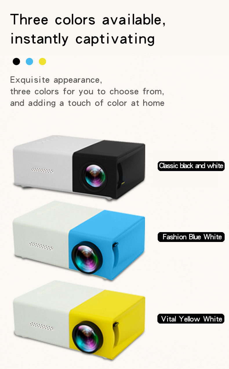 Projection Factory Cross-border Hot Mini-portable Projector Yg300 Small Yellow Machine HD Home Recommend mini Projector, home projector