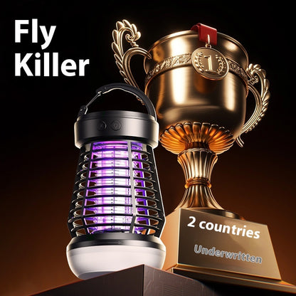 2in1 Mosquito Killer Lamp Electric Fly Catcher USB Rechargeable Electric Mosquito Swatter Electric Fly Trap With Night Light