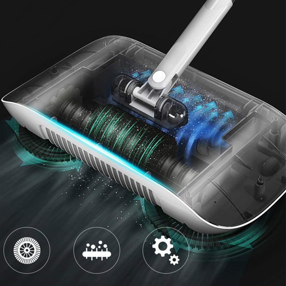 Hand Push Sweeper – 4-in-1 Household Broom, Dustpan & Mop Floor Cleaning Machine