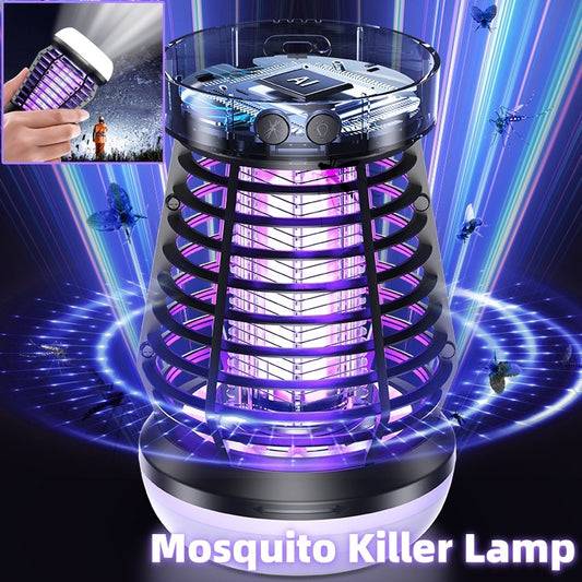 2in1 Mosquito Killer Lamp Electric Fly Catcher USB Rechargeable Electric Mosquito Swatter Electric Fly Trap With Night Light