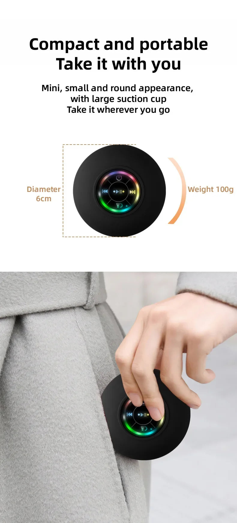 Waterproof Wireless LED Bluetooth Speaker